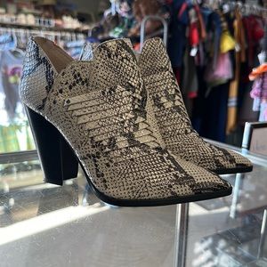 Snake print bootie